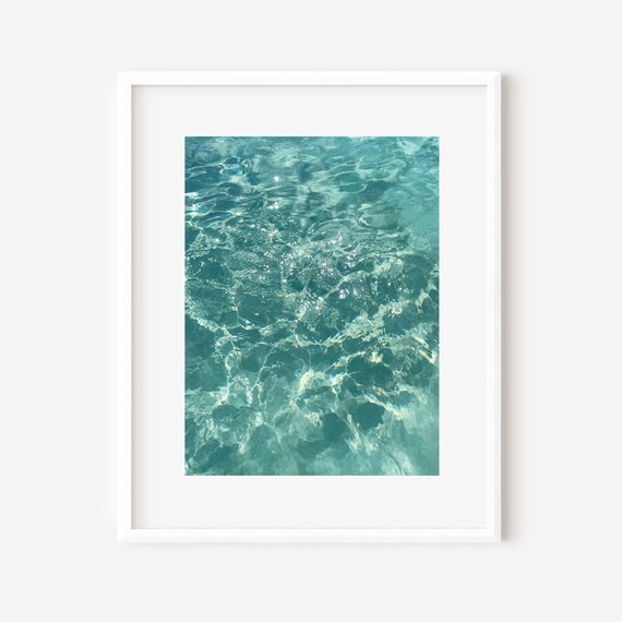 Water Photography, Ocean Print, Bahamas Photograph, Beach Wall Art, Turquoise Sea Print, Spa Bathroom Decor, Water Ripples, Coastal Art