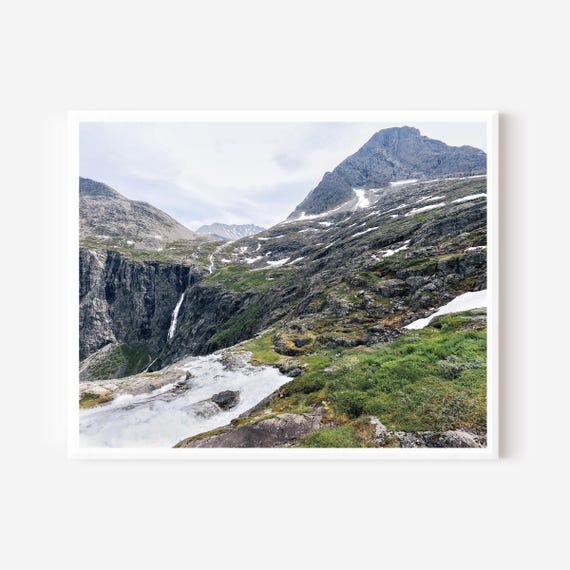 Romsdal Valley Waterfall – Norway Landscape Photography Print | Scandinavian Mountain Wall Art