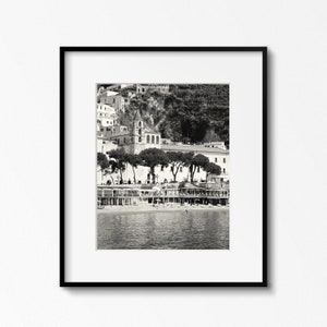 Amalfi Coast Print, Black and White Italy Photography, Italian Beach Art, Amalfi Travel Print, Vintage Inspired Amalfi Print, Beach Photo