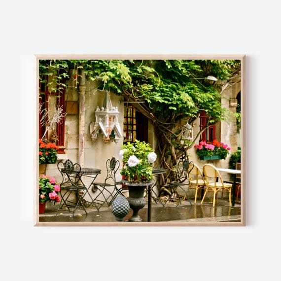 Paris Cafe Print, Au Vieux Paris Photography, French Cafe Wall Art, Paris Photography, Parisian Decor