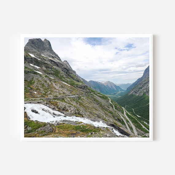 Norway Mountain Landscape Photography Print, Trollstigen Road Wall Art