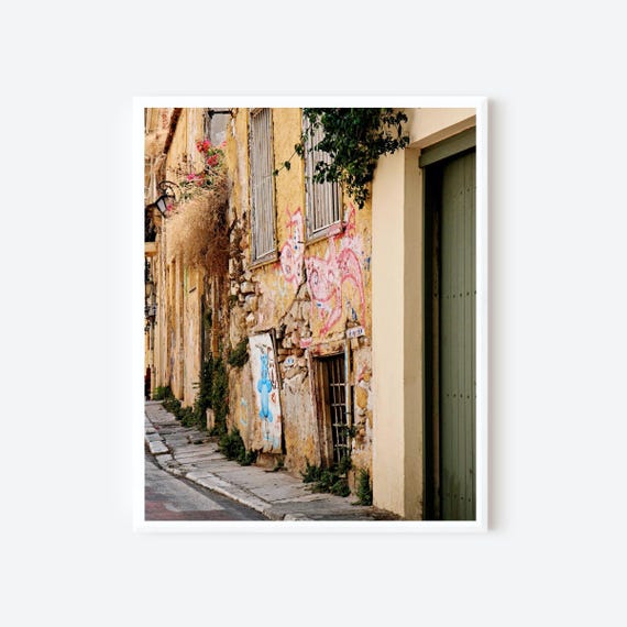Athens Greece Photography, Plaka Photo, Graffiti Photograph, Street Art, Rustic Greek Decor, Athens Travel Print, Greece Photo