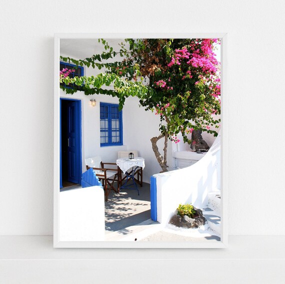 Santorini Greece Photography Print Oia Photo Cafe | Etsy