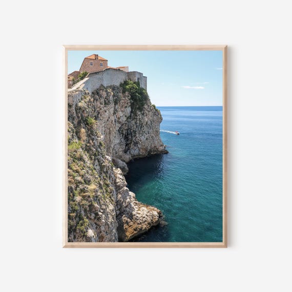 Cliffs of Dubrovnik, Croatia Photography Print, Mediterranean Wall Art