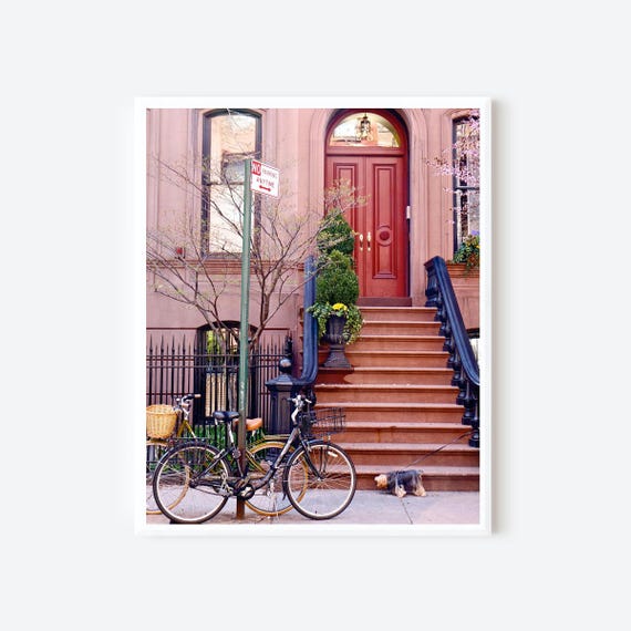 Walking the Dog - West Village Brownstone Photography Print