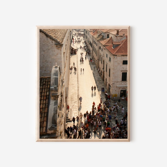 Dubrovnik Croatia, Dubrovnik Photography, Croatia Art Print, Stradun Photograph, Dubrovnik Street Picture, Croatian Wall Art