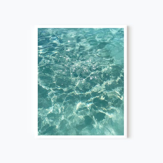 Water Photography, Ocean Print, Bahamas Photograph, Beach Wall Art, Turquoise Sea Print, Spa Bathroom Decor, Water Ripples, Coastal Art