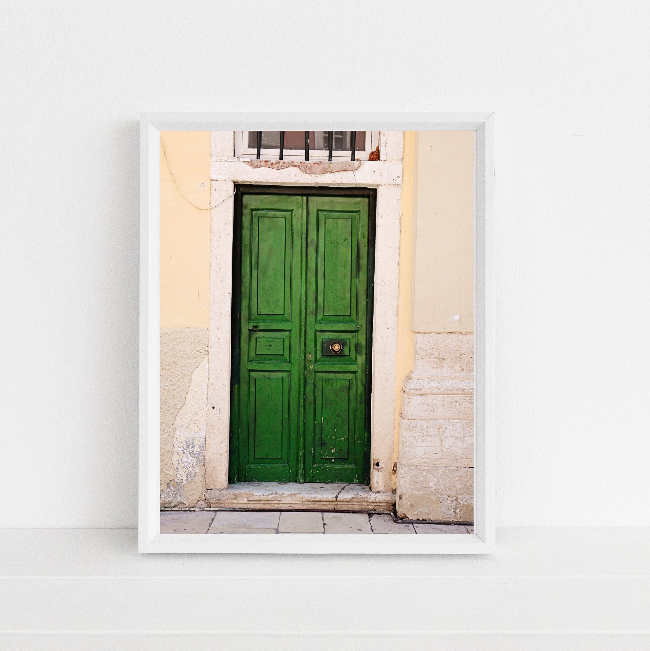Door Photograph From Athens Greece Emerald Green Greek Wall