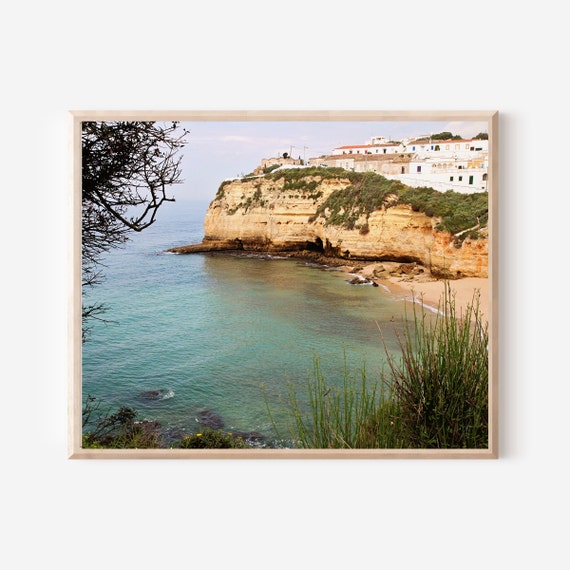 Algarve Print, Portugal Photography, Coastal Decor, Portuguese Beach Photo, Portugal Wall Art, Sea Picture, Mediterranean Seascape, Teal Art