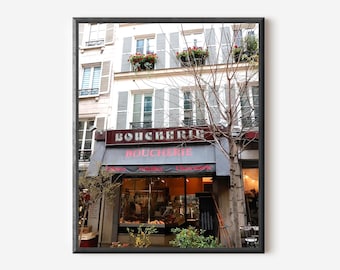Paris Boucherie Print, French Butcher Shop Photography
