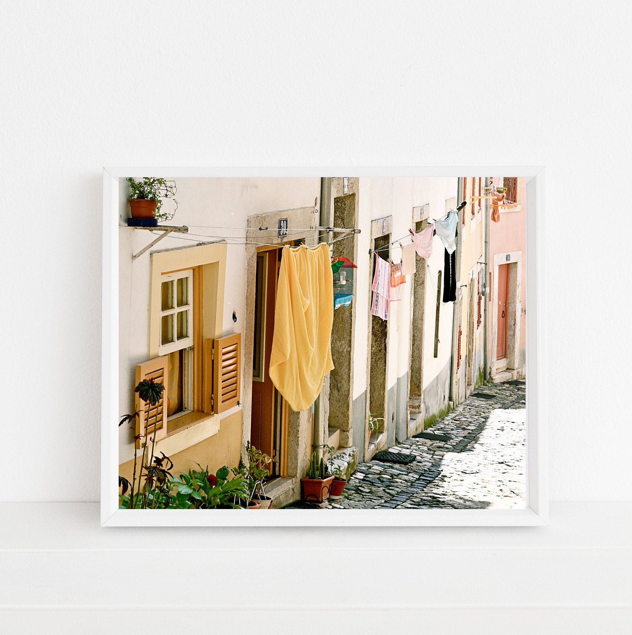 Portugal Photography Print Yellow Laundry Room Wall Art