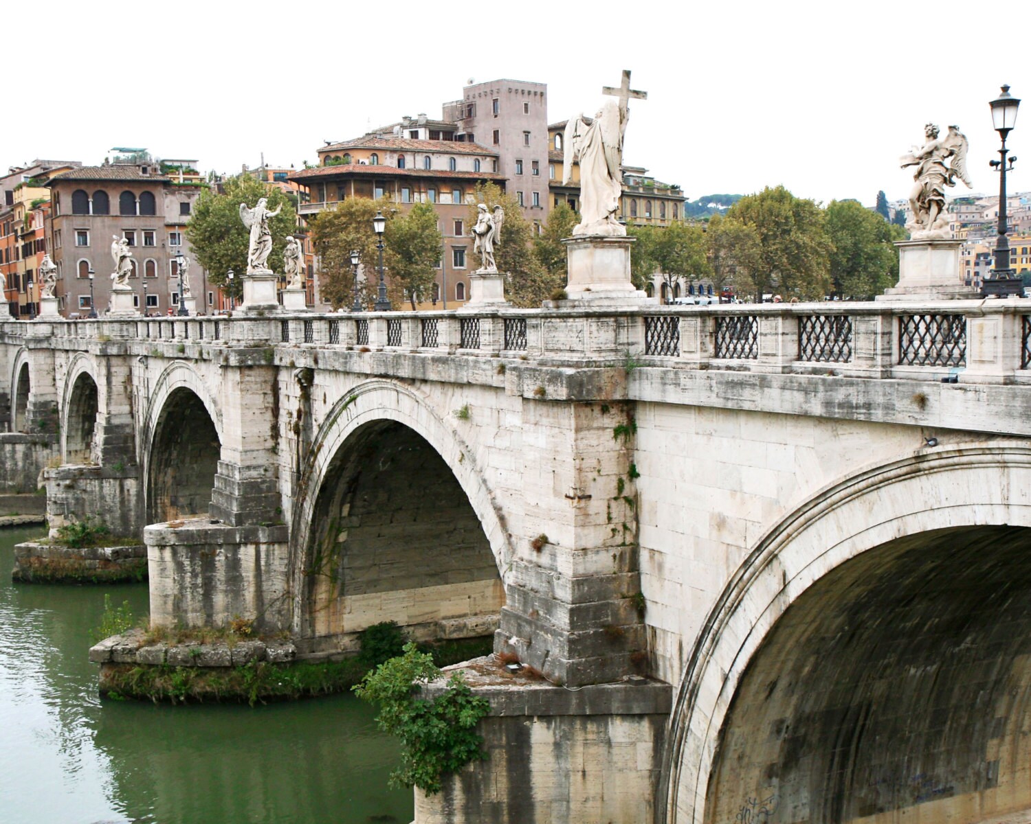 Ponte Sant'Angelo Print, Rome Photograph, Bridge of Angels Photo