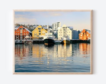 Tromsø Norway Harbor Print: Nordic Coastal Winter Photography