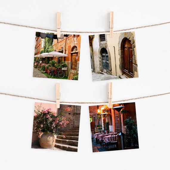 Italy Photography, Four 5x5 Square Prints, Small Photos, Italian Wall Art, Tuscany Rome Sicily Pictures, Italian Gift, Travel Photographs