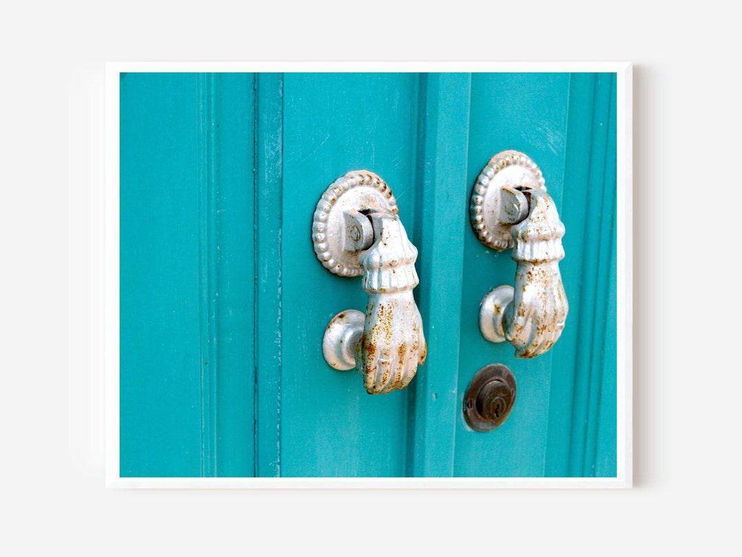 Turquoise Wall Art Door Photography Blue Door Print Etsy