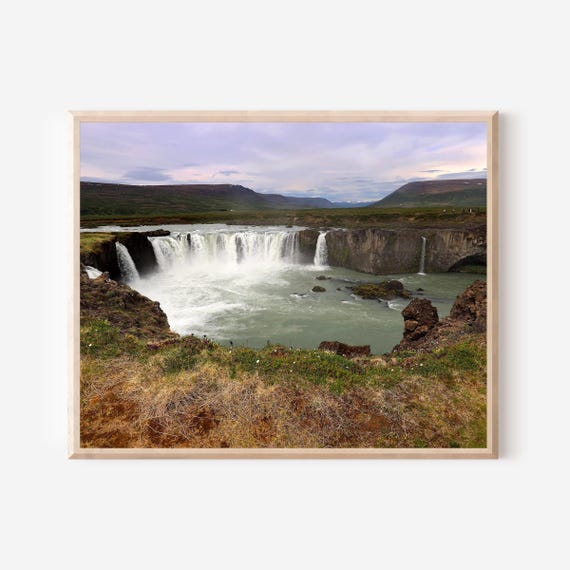 Iceland Photography, Godafoss Waterfall Print, Icelandic Landscape, Waterfall Photograph, Nature Photography, Iceland Travel Gift
