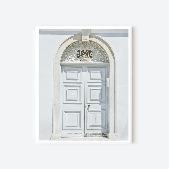 Pale Blue Corfu Door - Greece Doorway Photography Print, Mediterranean Wall Art