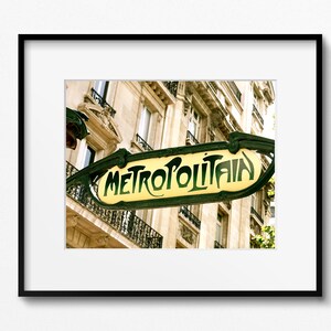 Paris Photography Print, Metro Sign Photo, Metropolitain, Art Nouveau Decor, French Gallery Wall Art, Parisian Picture, Gift for Francophile image 1