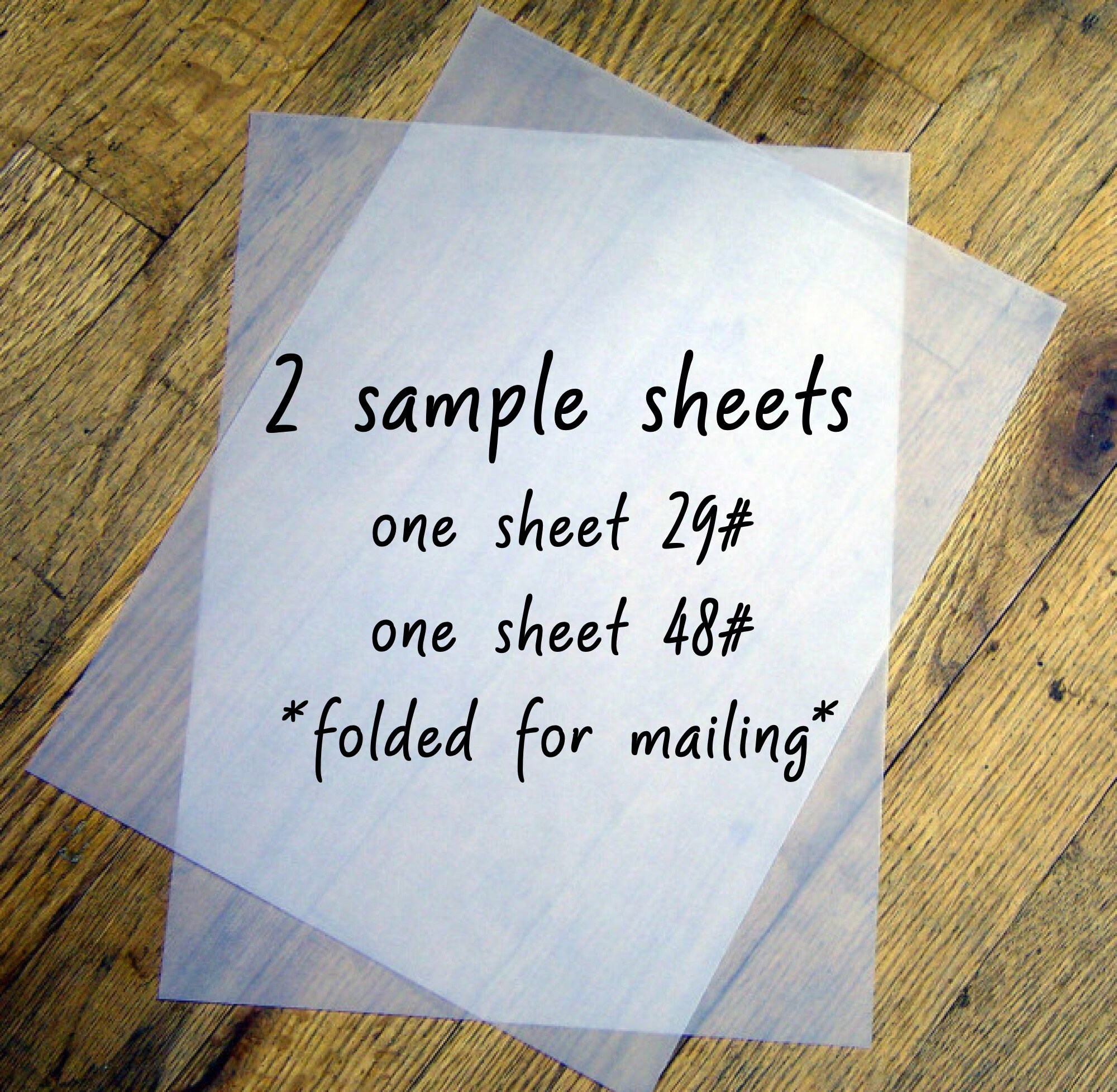 2 Vellum Samples: 1 sheet 48 lb 1 sheet 29 lb vellum | Etsy