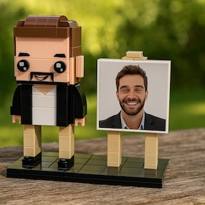 Custom Brick Figure Gift – Full Body Personalized Mini Figure with Frame, 1 Person Toy Block Character, Birthday Gift for Him or Her