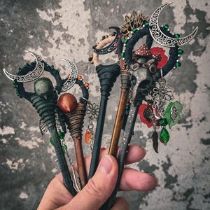 Handgefertigter Druiden Haarstab: Haarschmuck / Haarschmuck für die Elfen