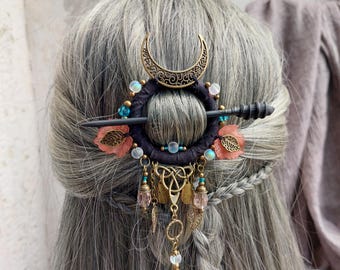 Floral Druid Hair Pin – Pagan Wedding Hair Accessory
