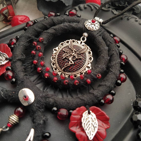 Whimsical Gothic Necklace - Vampire Goth Jewelry - Dark