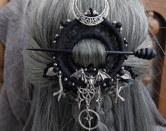 Gotisk vampyrmånehårspänne – hednisk fantasiaccessoar