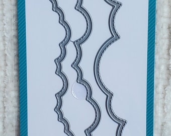 Lawn Fawn Puffy Cloud Borders Metal Cutting Die Set - Brand New