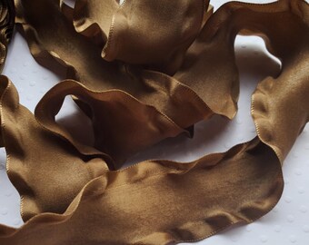 Brown Ribbon Ruffle 5 Yards of 1.5
