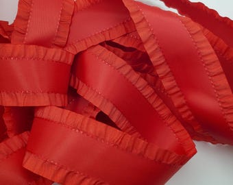 5 yards of 1.5" Double Ruffle Ribbon in Red