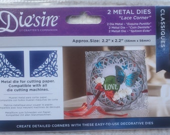 Crafter's Companion Lace Corner Metal Cutting Dies - 2.2" x 2.2"