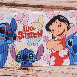 5 yards of 3 inch width Grosgrain Ribbon - Cartoon Character Blue Alien Monster