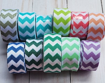 Value Pack of 44 yards of 7/8 inch width Glitter Chevron Grosgrain Ribbon