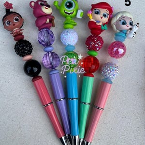 Beaded Pens | Custom Beaded Pens | Doorables | Focal Beaded Pens | Handcrafted Beaded Pens | Writing Pens | Journaling Pen | Moana | Ariel