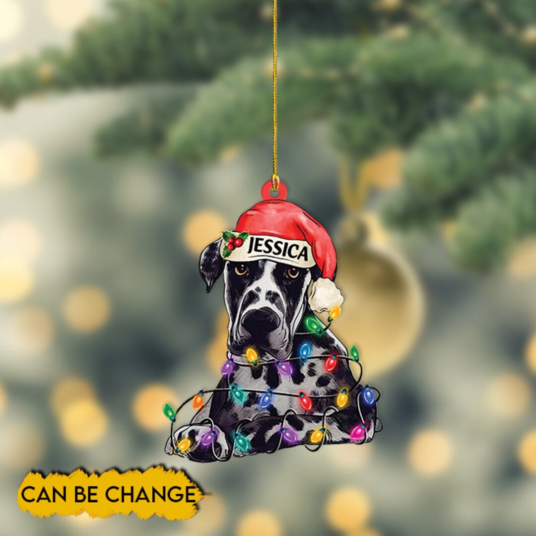 Great Dane Dog Christmas Ornament Great Dane Christmas Wreath - Etsy