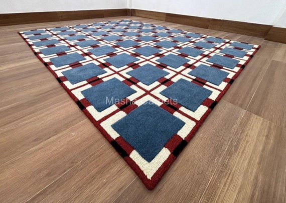 Hand-Tufted Wool Area Rug: Handmade Carpet Home Décor