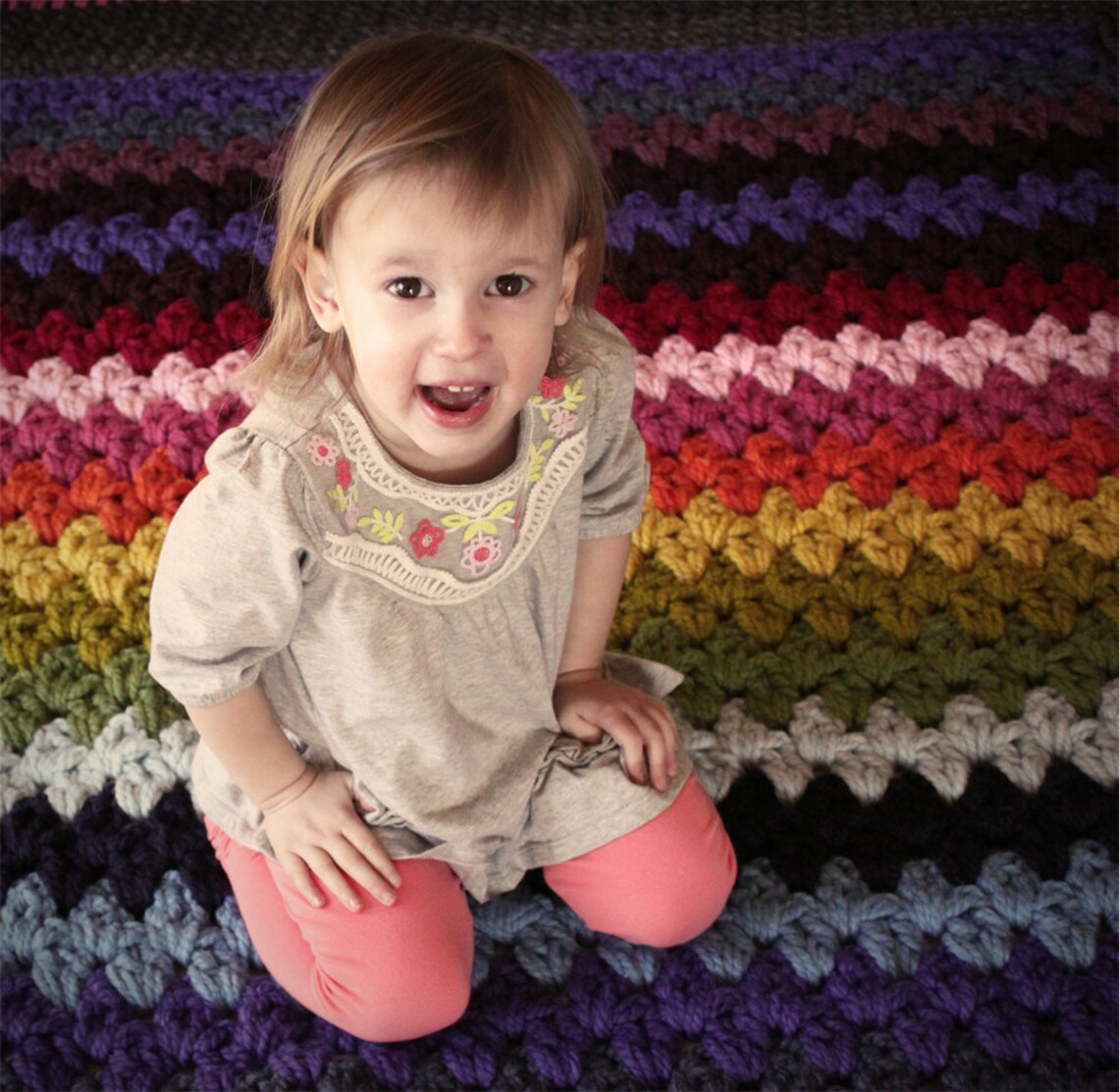 Rainbow Stripes Rug a Crochet Pattern Etsy