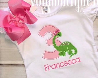 Dinosaur birthday shirt for girls dino birthday outfit 1st birthday 2nd birthday party lime green pink 12 18 months 2t 3t 4t 5t 6t