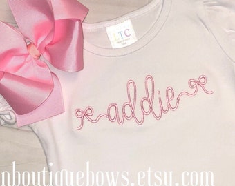 Girls personalized shirt, girls name shirt, girls bow name top Bow Outfit Boutique shirt long Newborn 3 6 9 12 months 2T 3T 4T 5T 6 8 10