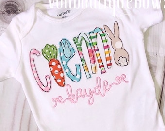 Easter Shirt pink bunny lamb Easter basket egg 6 12 18 24 month 2T 3T 4T 5 6 8 10 girls long short sleeve icing name personalized raglan