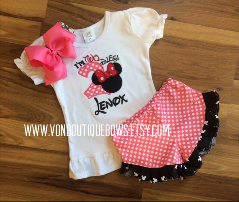Hot Pink Twdles Black Bow Mouse Ruffle Shorts Matching Boutique Hairbow Girls Short Long Shirt Tank Top Birthday 2nd Vacation Two 2t Girls Clothing Clothing Valresa Com
