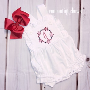 4th of July Baby Romper Set: Patriotic Ruffle Outfit main image 0