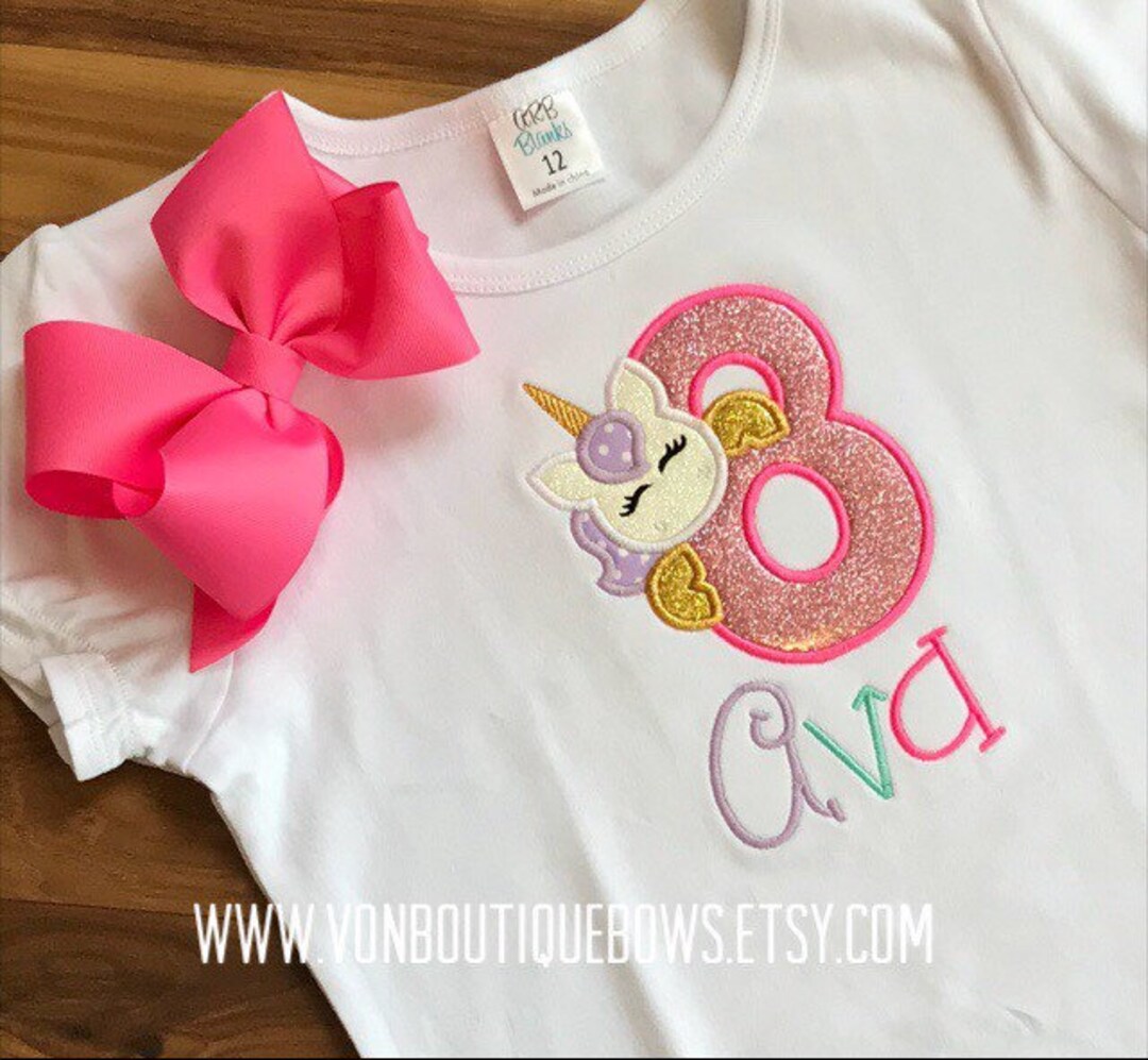 Unicorn Birthday Girls Pink Gold Purple Matching Boutique Bow - Etsy