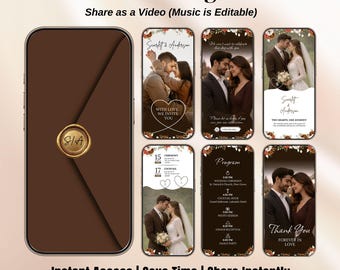 Animated Wedding Video Invitation Template | Save the Date Wedding Invite | WhatsApp Mobile Invite | Editable Canva Download