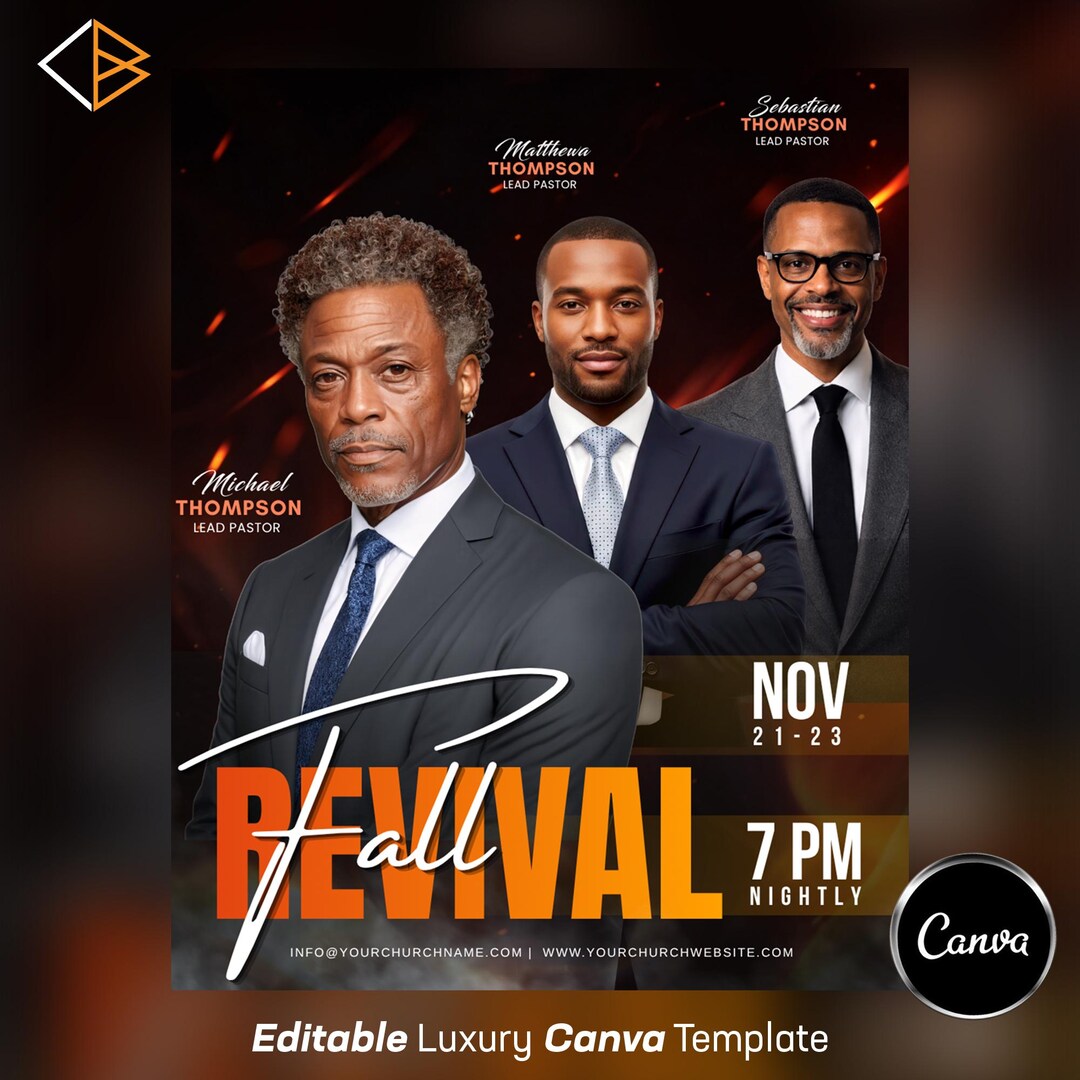 Fall Revival Church Flyer Template | Church Event & Worship Service ...