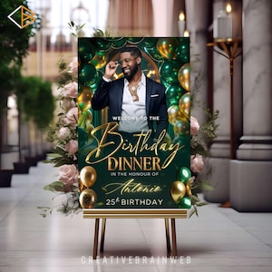 classy birthday party sign printable