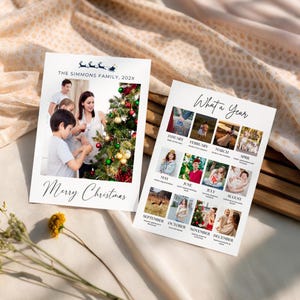 Editable Year in Review Christmas Card, What A Year Photo Collage, Holiday Card Template, Merry Christmas Card, Family Photo Printable
