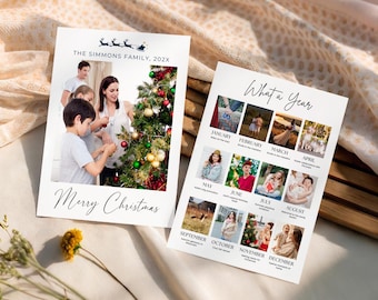 Editable Year in Review Christmas Card: Photo Collage Template (Digital Download)
