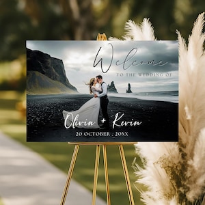 Wedding Welcome Sign Template, Editable Photo Wedding Sign, Modern Reception Poster, Personalized Wedding Sign, Printable Wedding Decor